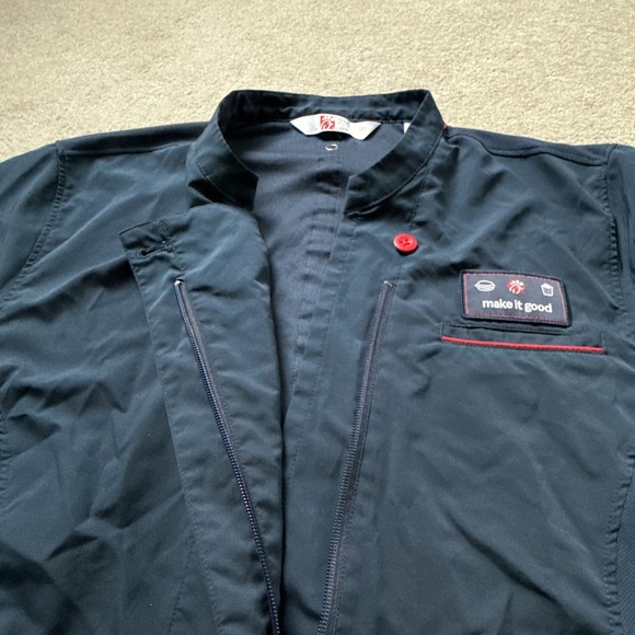 Oobe Team Style Adult Chick-Fil-A Chef Coat Zip Shirt Blue Uniform Men's L - Picture 6 of 9